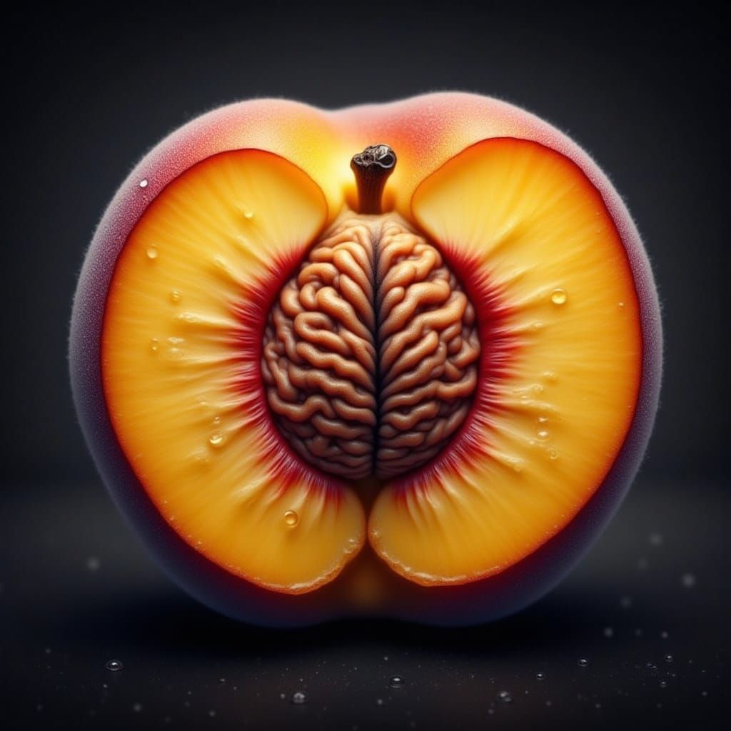 Succulent Peach in Intimate Still Life