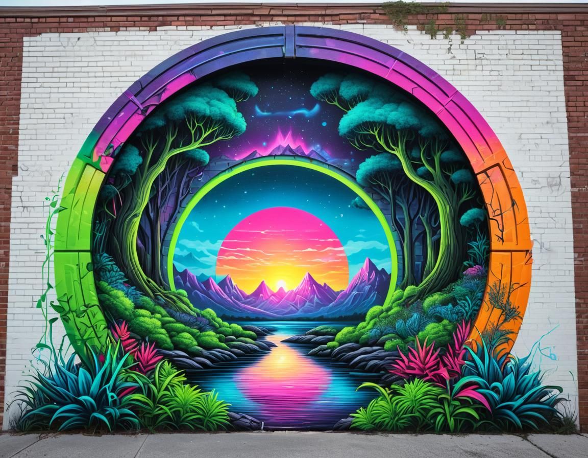 Optical Illusion Mural: Fantasy World Portal