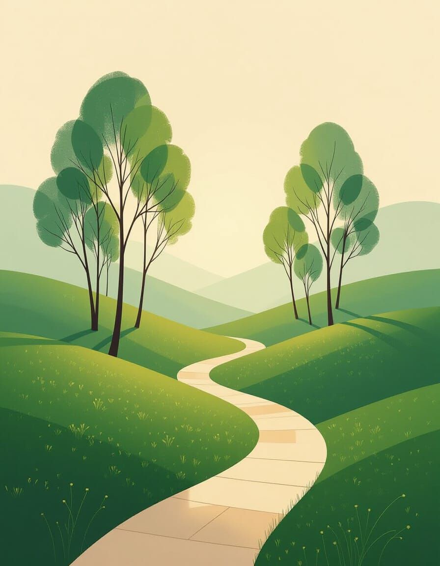 Serene Abstract Landscape of Joyful Light and Color