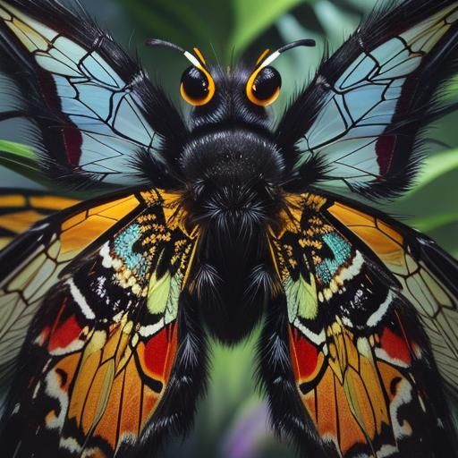 Hybrid Spider Bee Creature in Tropical Resort