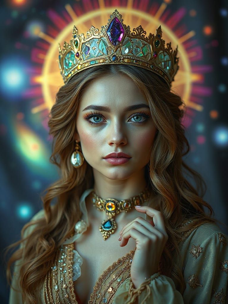 Radiant Aurelian Princess in Ethereal Splendor