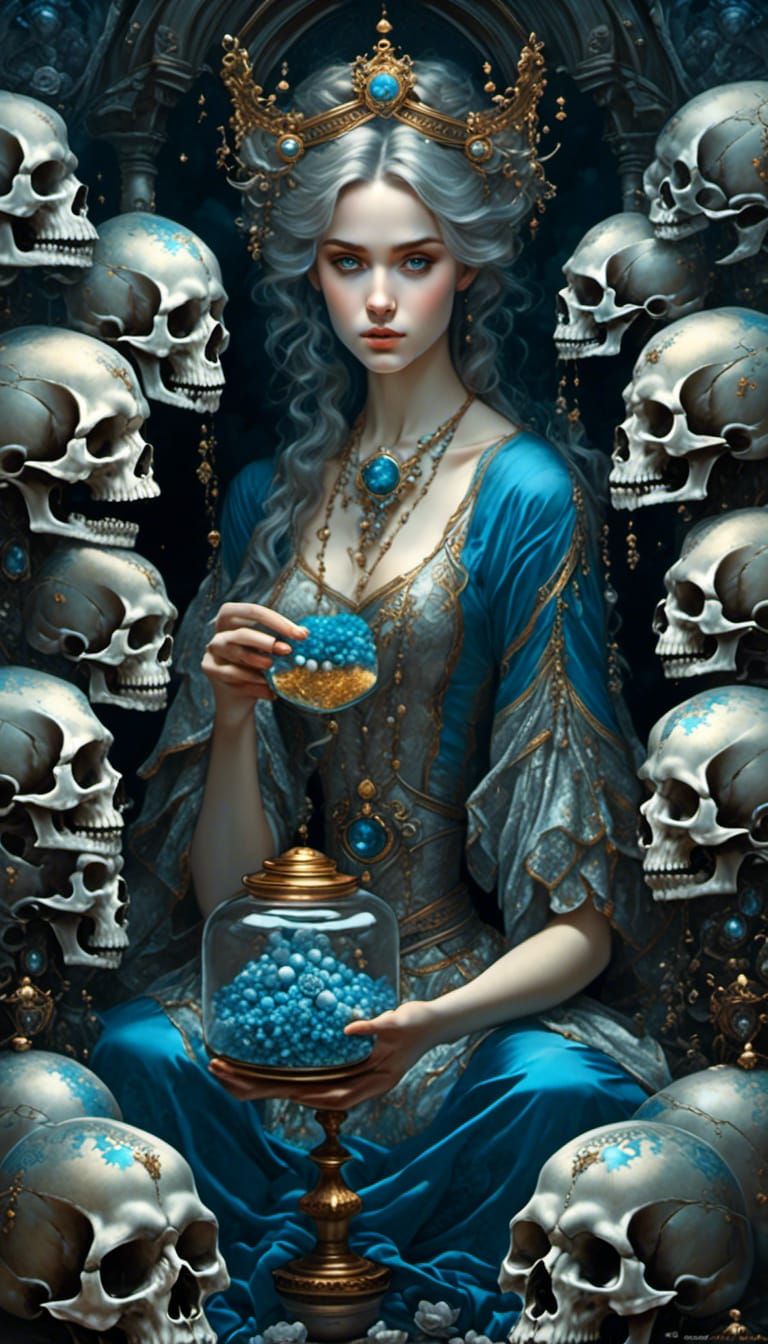 Detailed Portrait: Girl with Jar of Bones