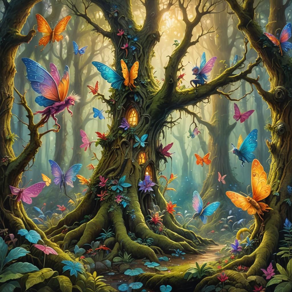 Mystical Forest: Trolls and Fairies in Oil Paint