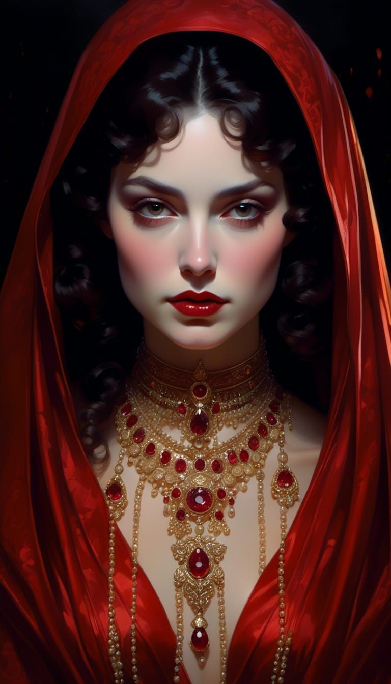 Edwardian Woman Portrait in Hyperrealistic Style