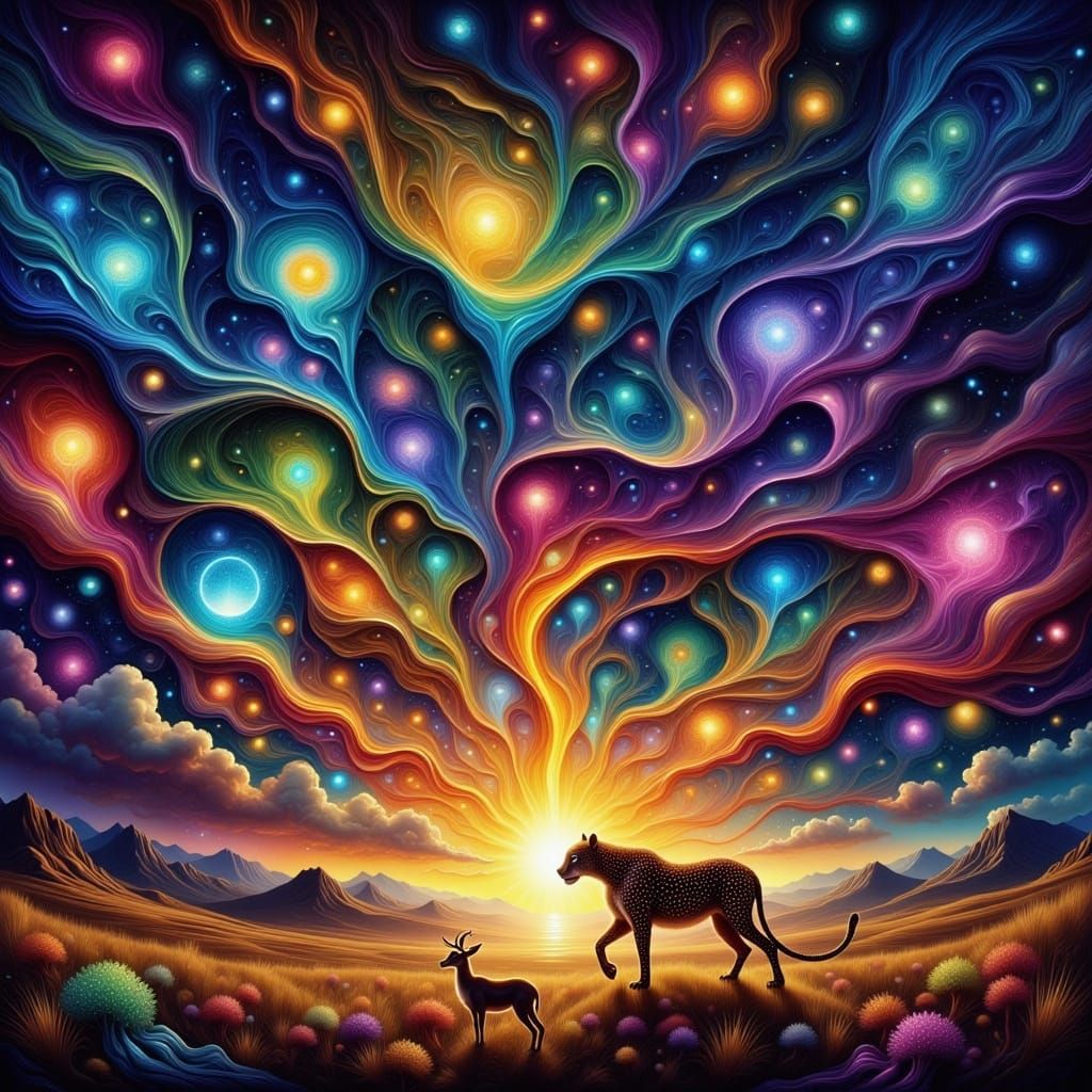 Cheetah in Stormy Savannah Landscape