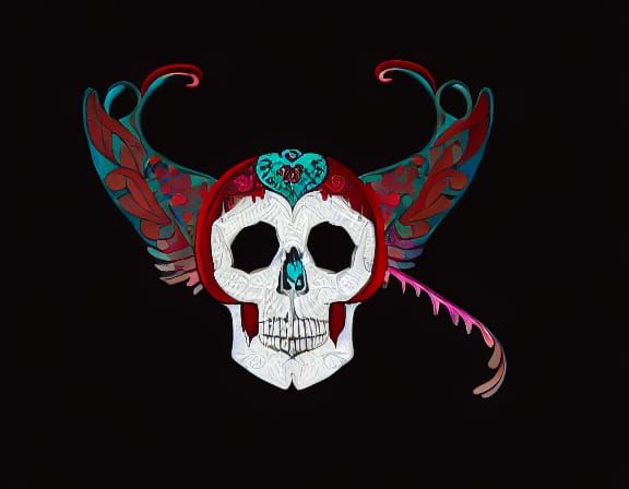 ornate winged skull 2