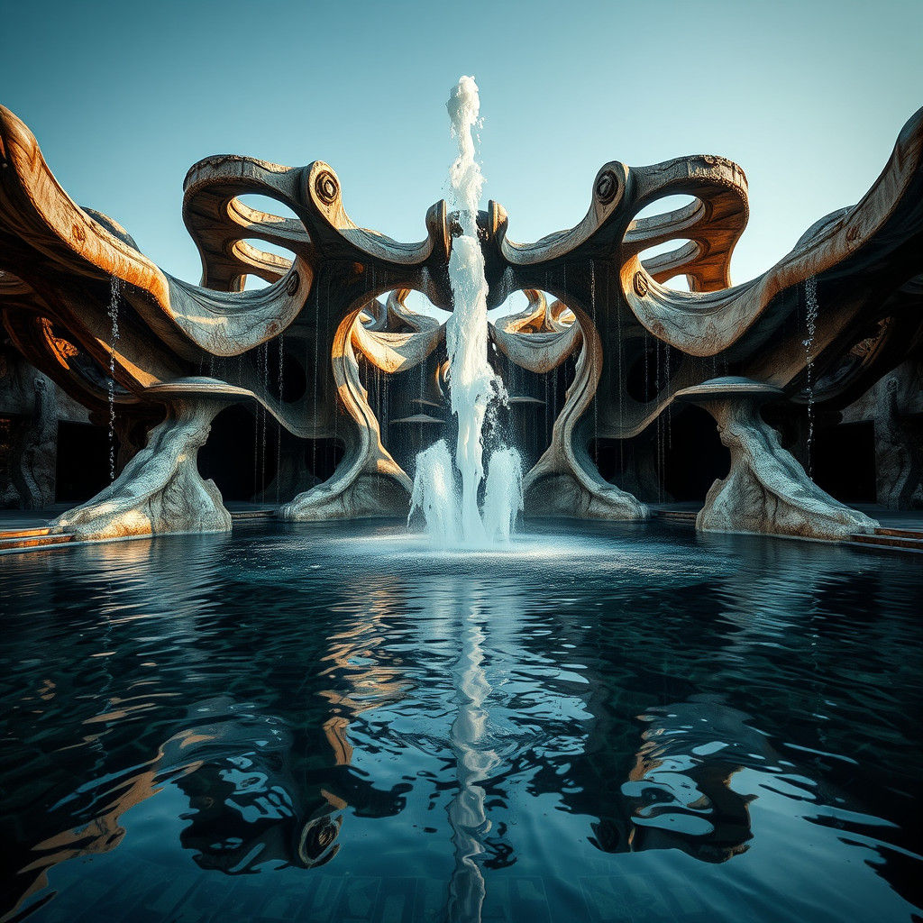 Avant-Garde Water Fountain in HDR