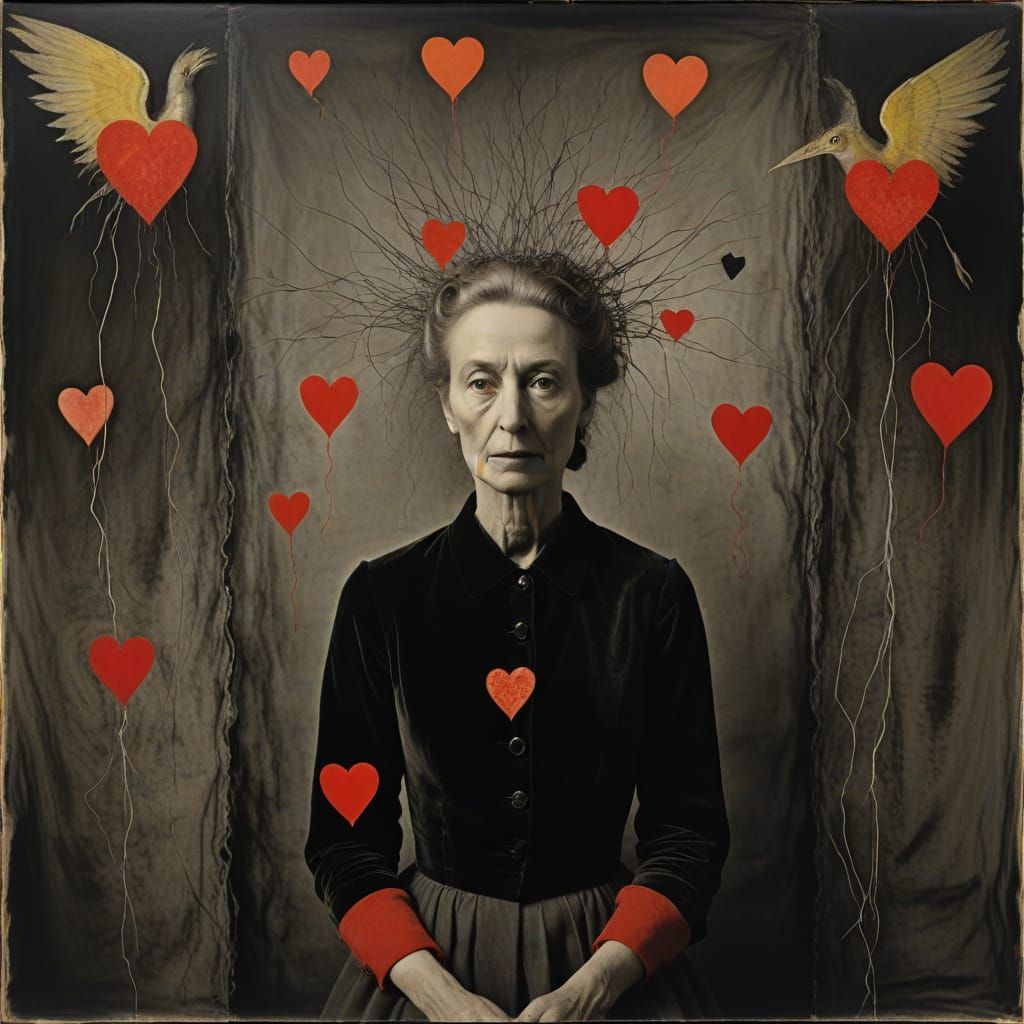 Whimsical Gothic Valentine's Day Crayon Drawings with Rayogr...