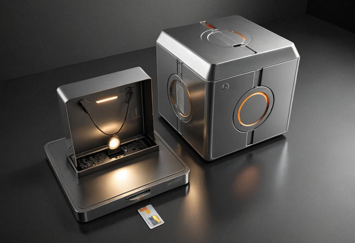 Metallic Minimalist Box Concept Art in 8K