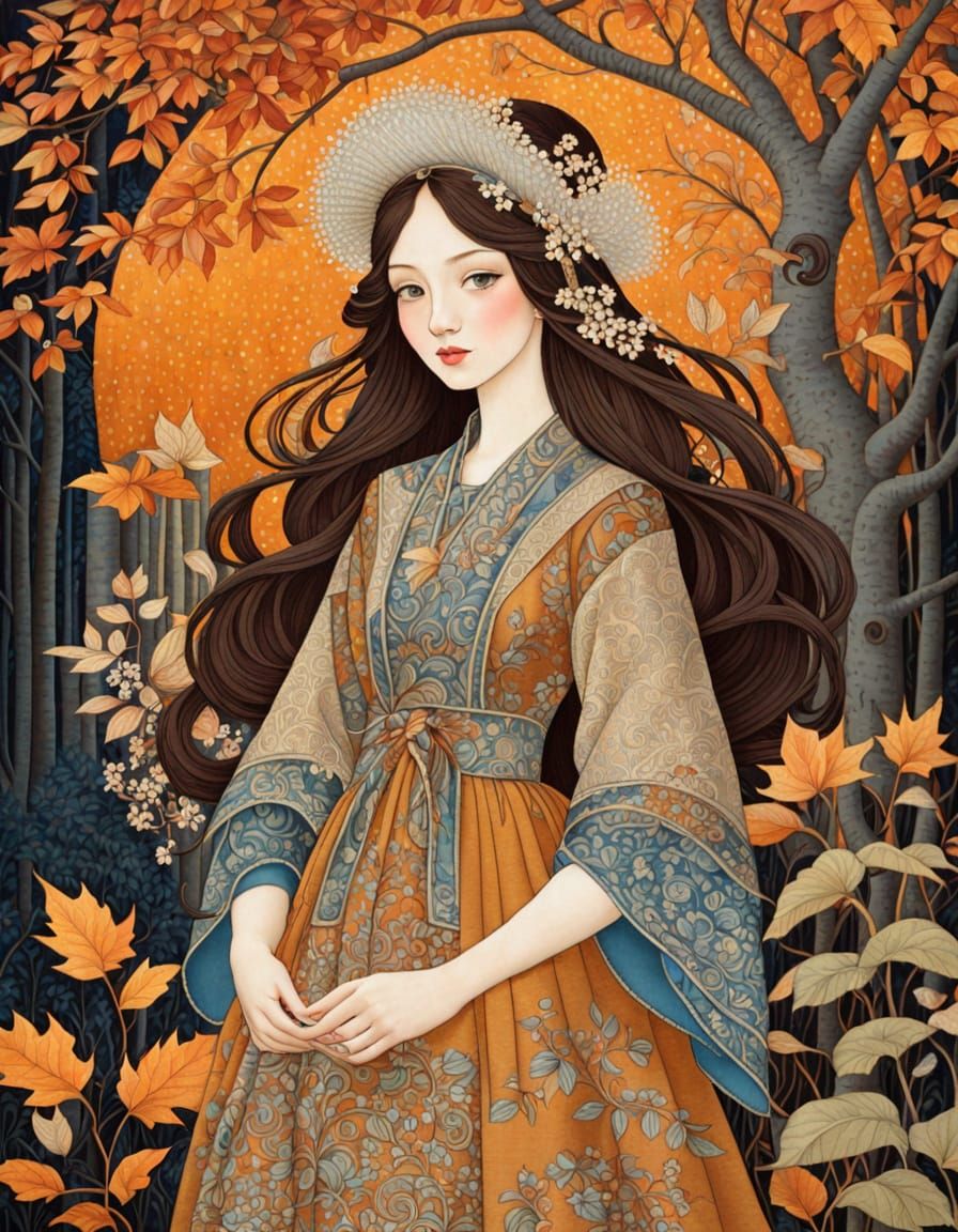 Russian Folk Art Textiles in Autumn Colors