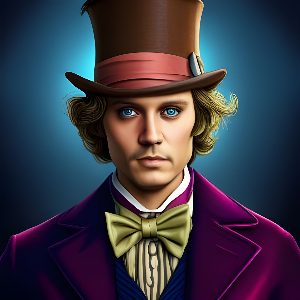 Johnny Depp as Willy Wonka: Dark Fantasy Art