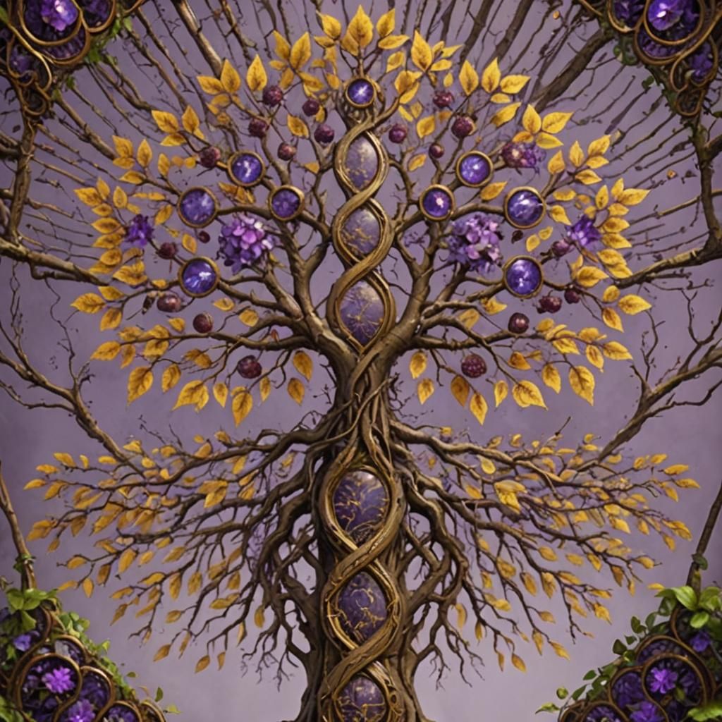 Hyperdetailed DNA Tree in Dark Fantasy Style