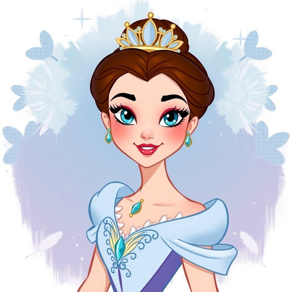 Elegant Princess in Whimsical Disney-Inspired Ball Gown