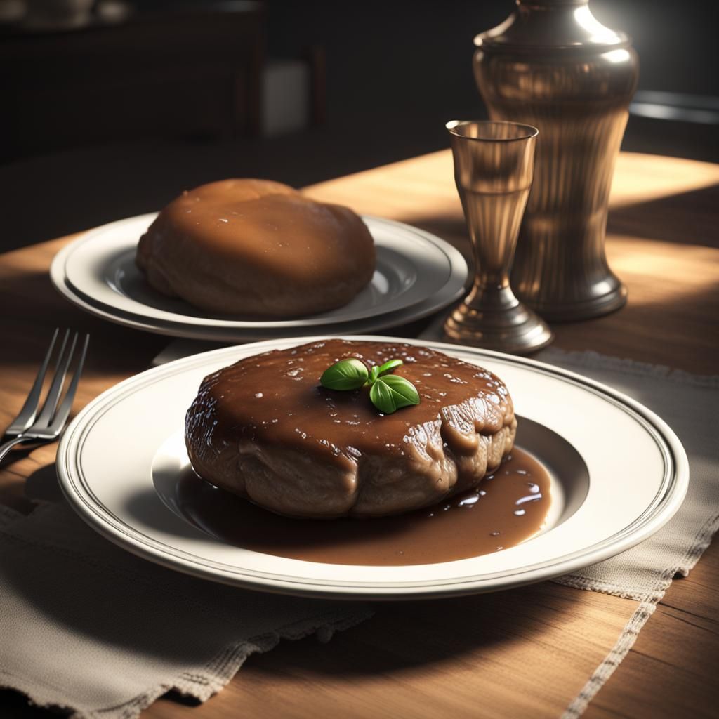 Aged Salisbury Steak in 3D