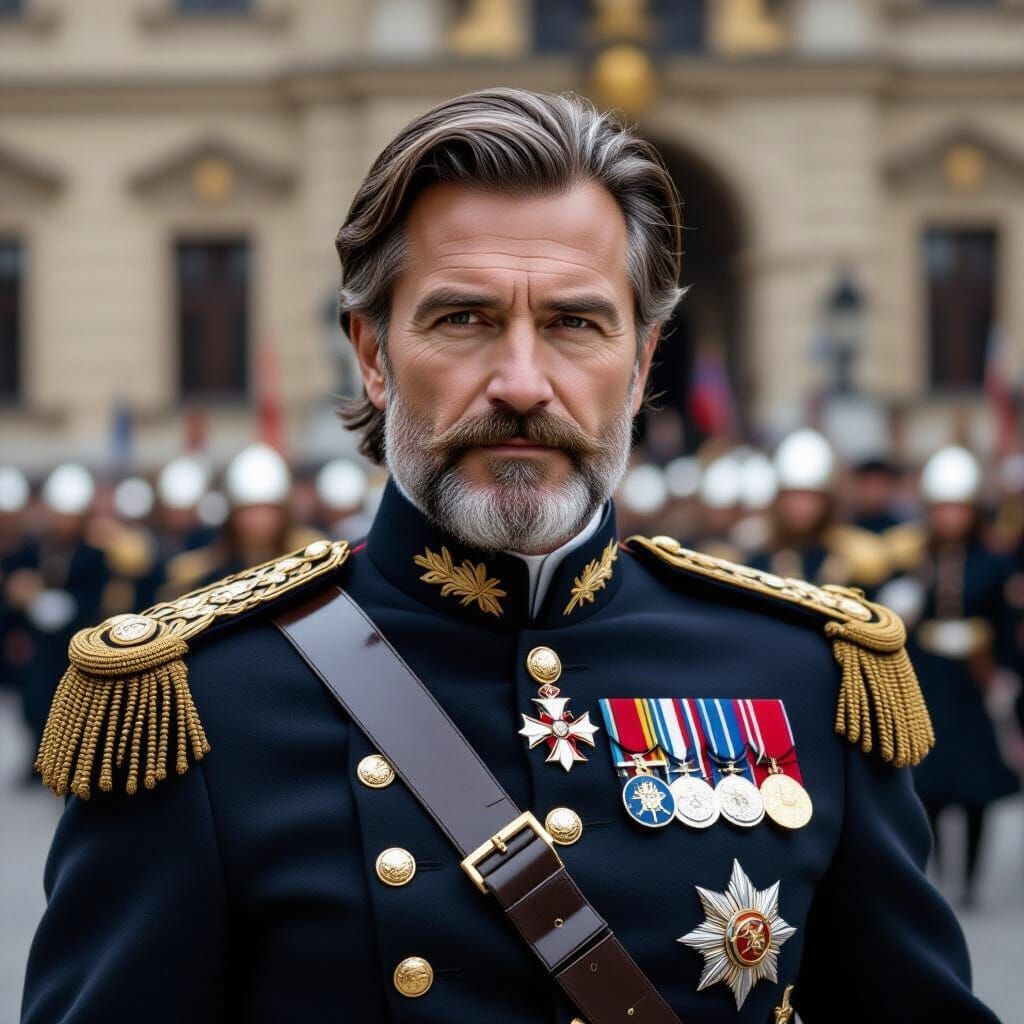 Imperial General in Rembrandt and Caravaggio Style