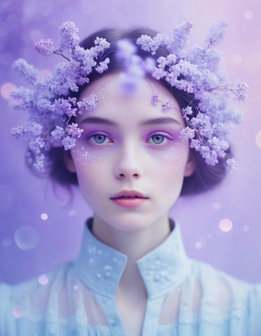 Psychedelic Lilac Flowers in Ethereal Bokeh