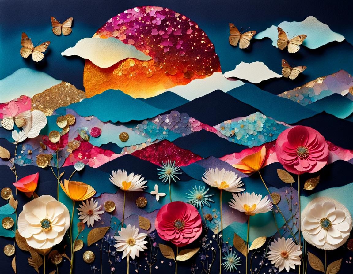 Ethereal Summer Twilight Collage Masterpiece