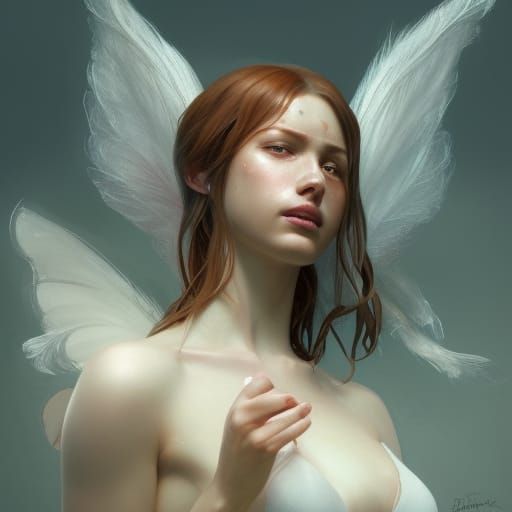 Detailed Chicken Fairy Portrait in Digital Art Style