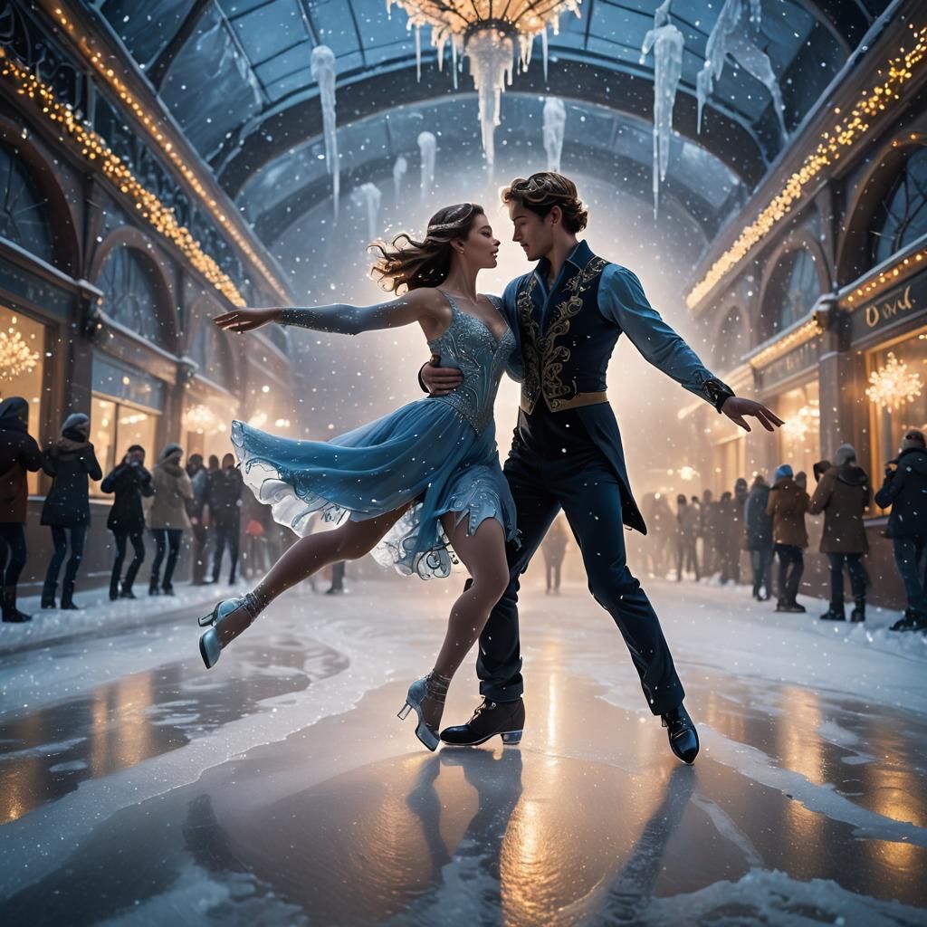 Ice Dancing Couple in Winter Magic Tornado