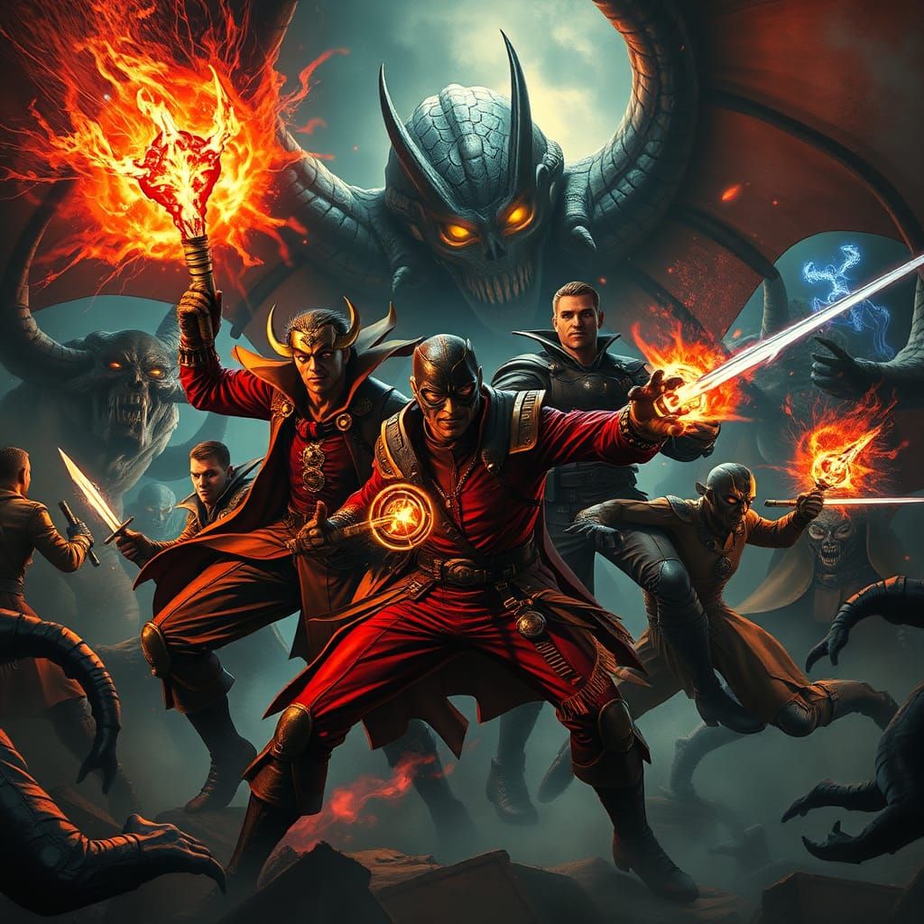 Pulp Heroes Unleash Eldritch Horrors in Dark Fantasy Art