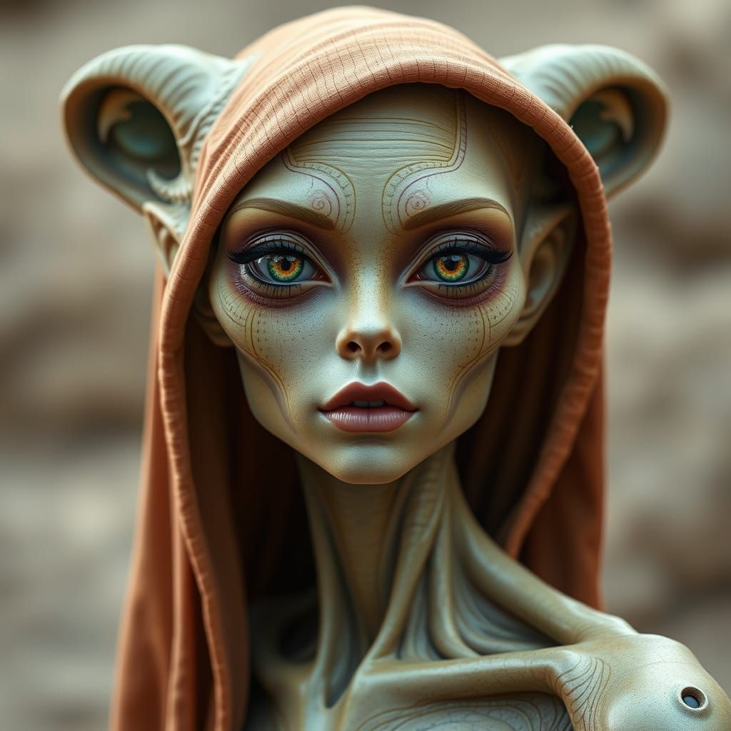 Beautiful Alien Woman: AI Generated Portrait