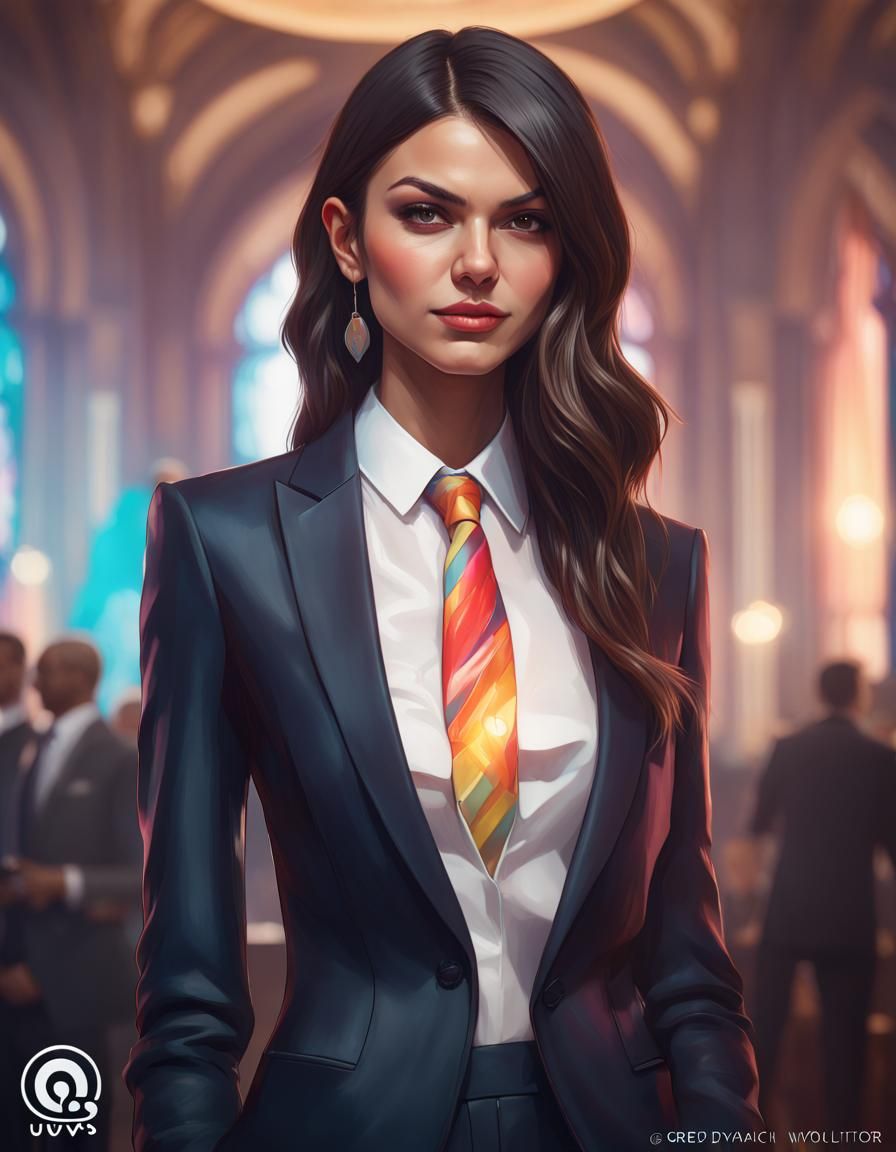 Victoria Justice Portrait in Art Nouveau Style