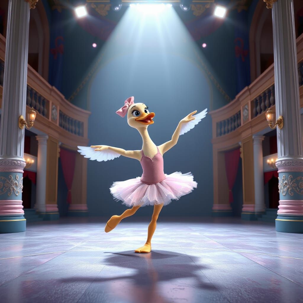Duck as Odette in Whimsical 3D Animation