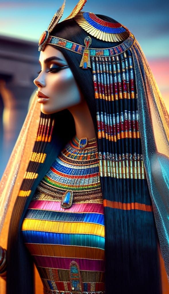 Egyptian Goddess Wosret in Ancient Regalia