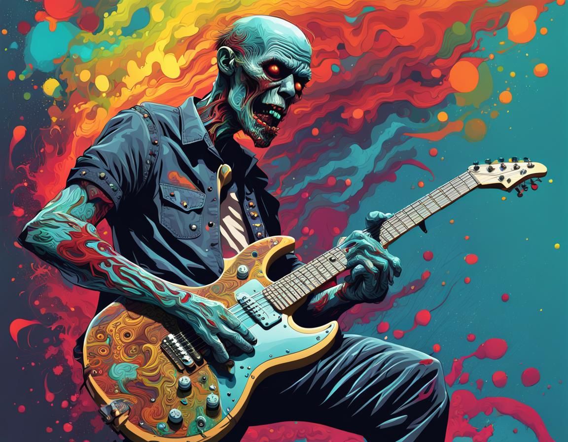 Zombie Rocks Out: Abstract Vector Fractal Art