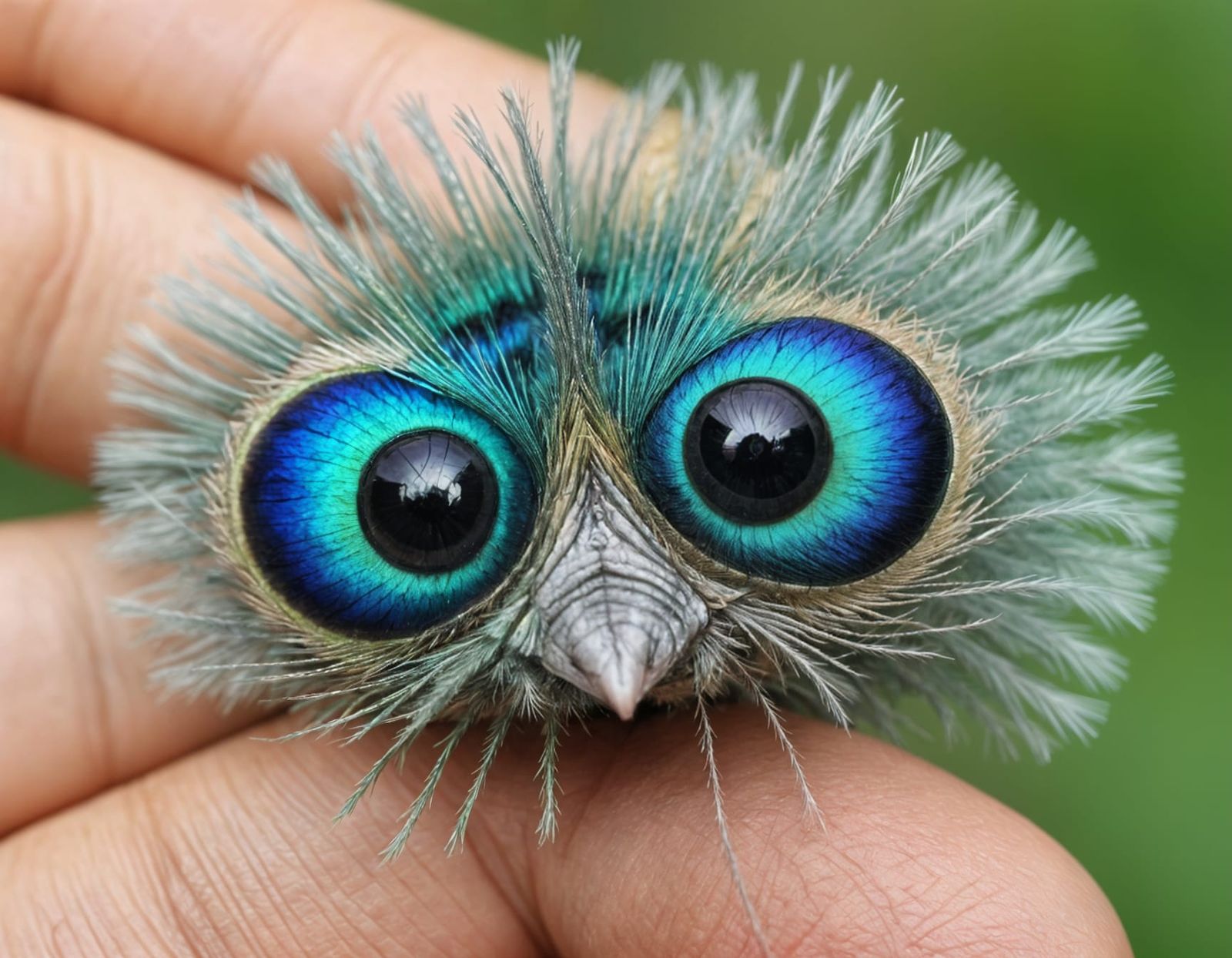Vibrant Peacock-Colored Larvae with Shimmering Black Eyes