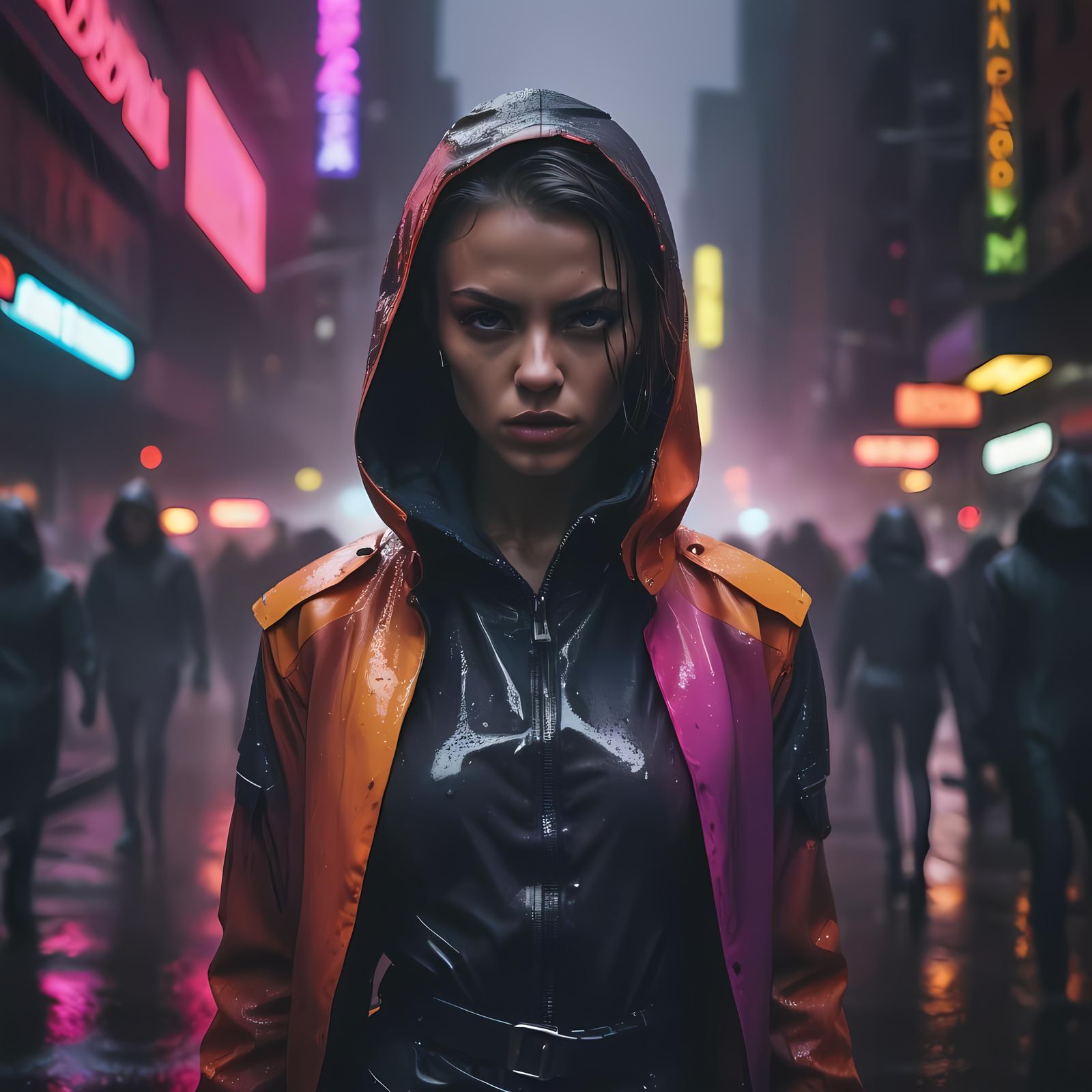Futuristic Assassin in New York: Moody Fashion Portrait