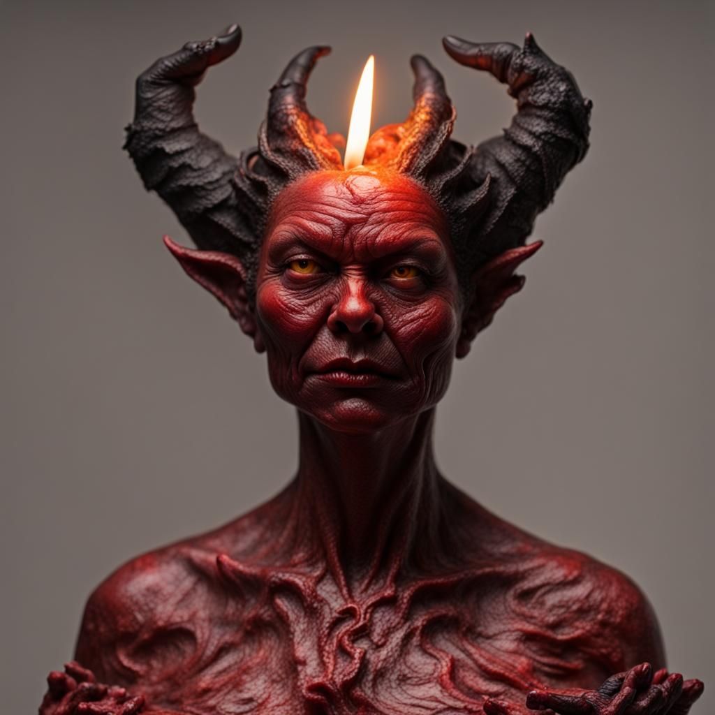Wax Sculpture: Demon Woman as Candle