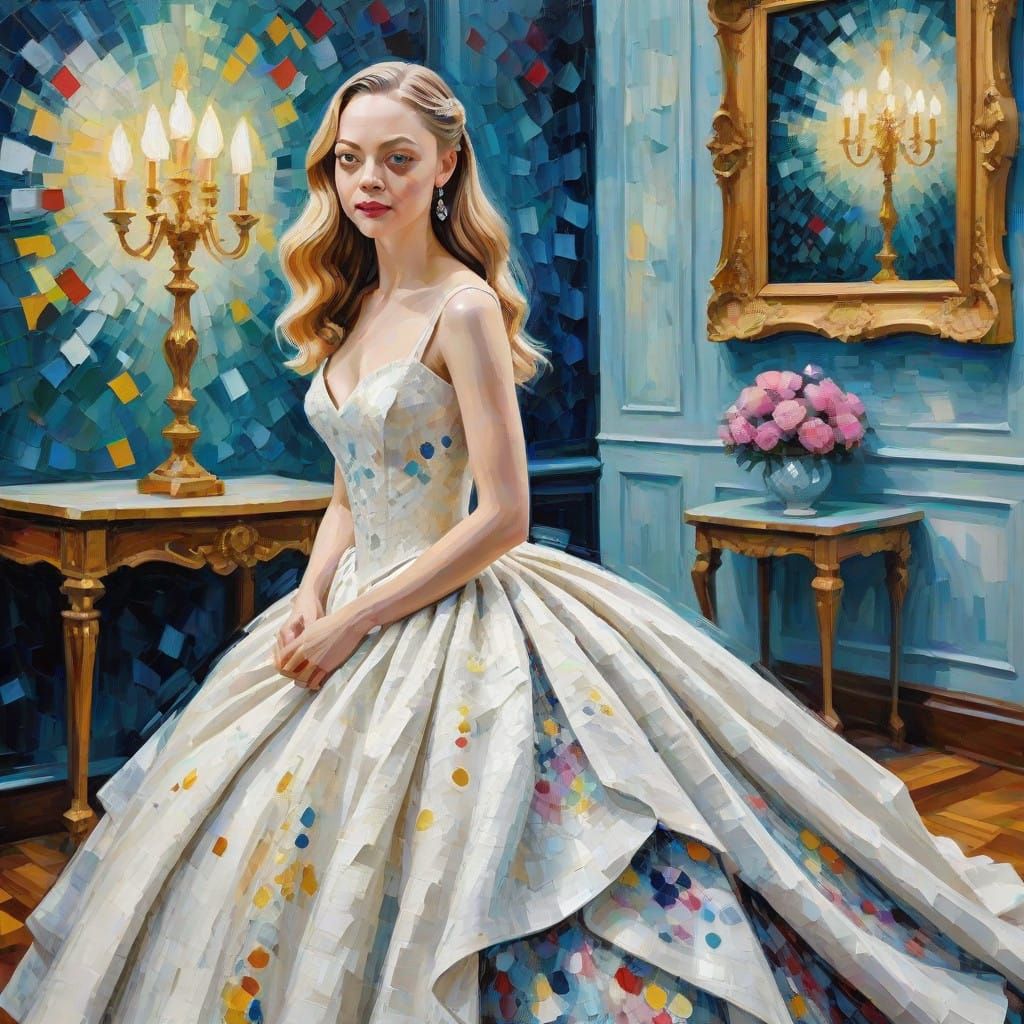 Belle of the Ball in Neo-Impressionist Oil Painting