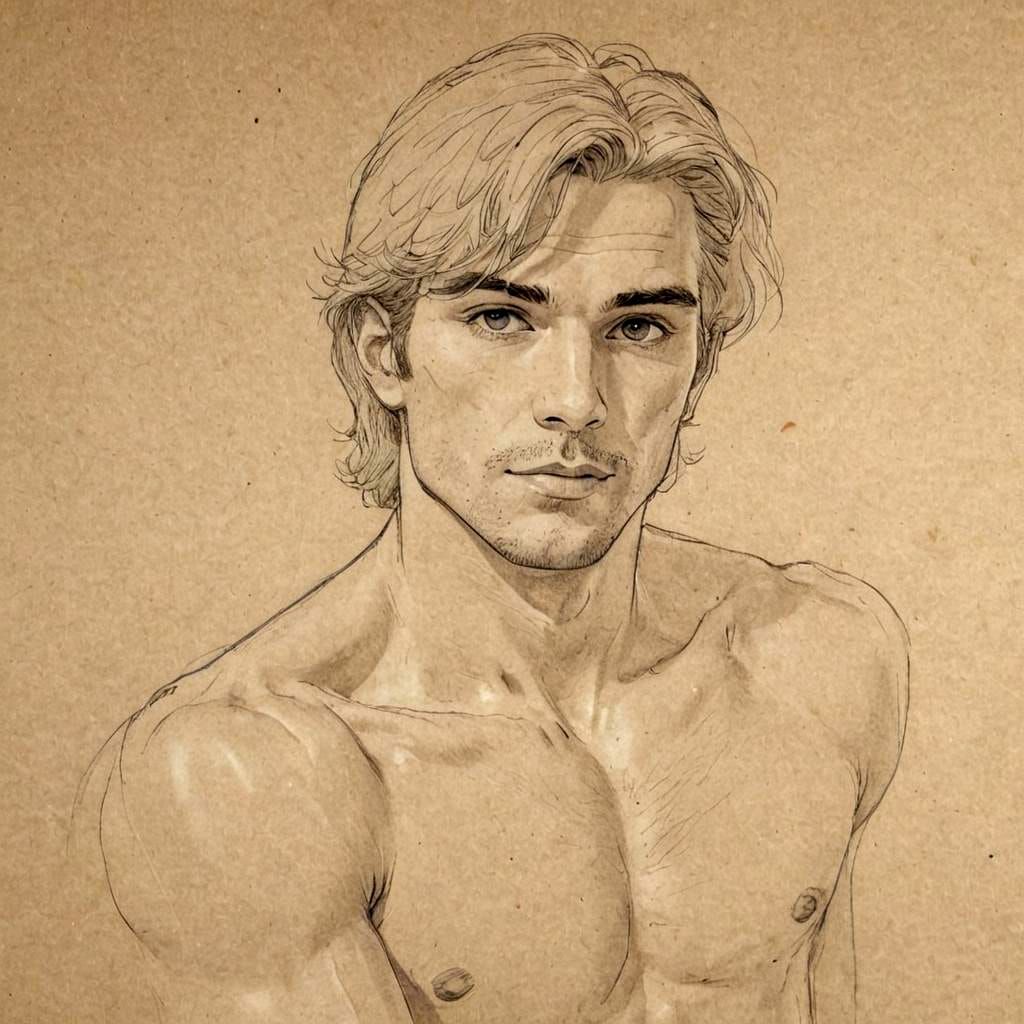 Sculptural Futurist Portrait of a Handsome Man