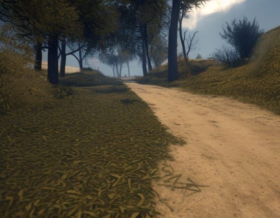 Impasse: A 3D Rendered Dead End Road