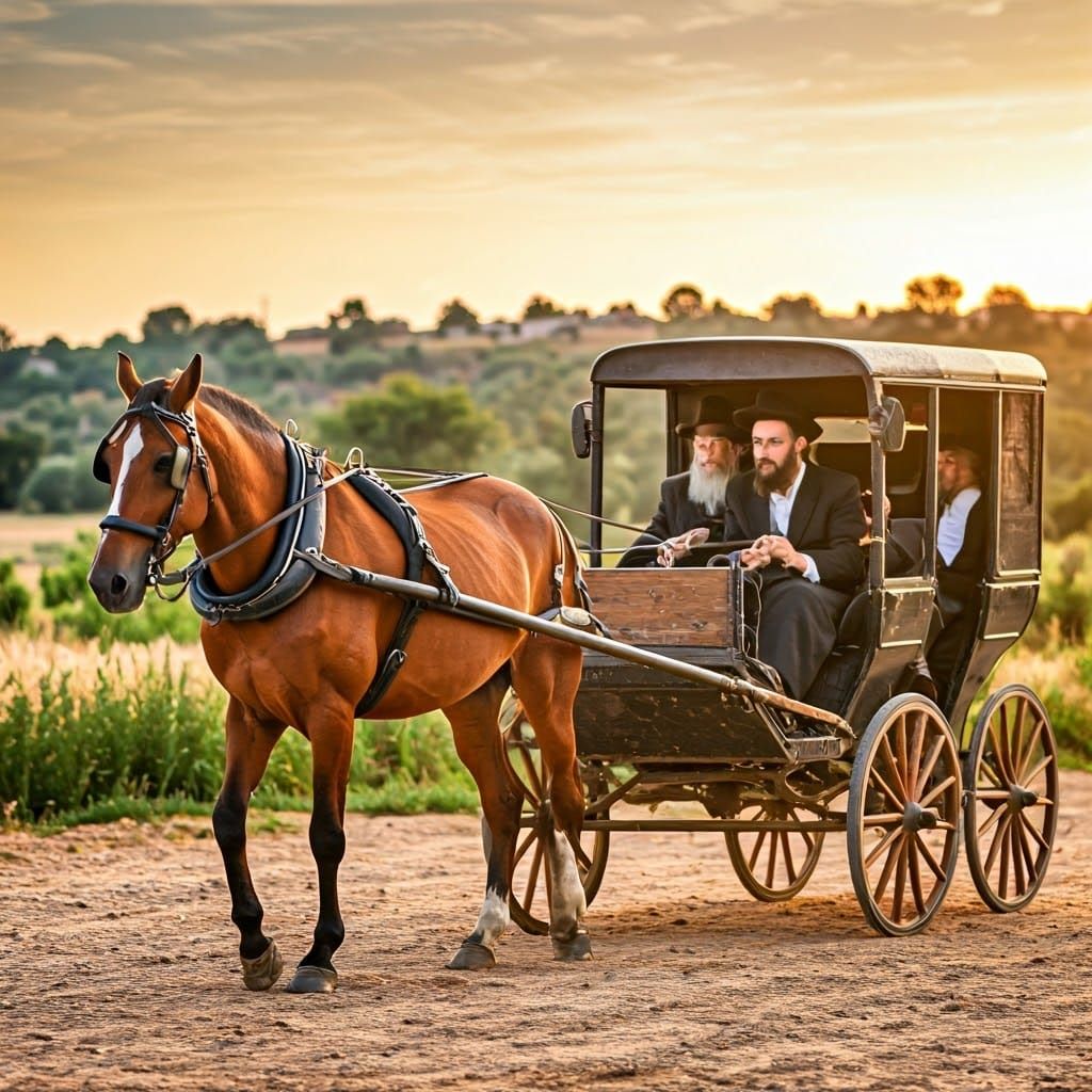 Horse and Buggy in Rural Scene Photography