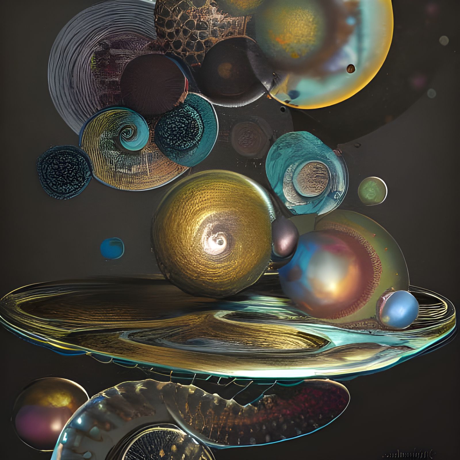 Eldritch Metallic Fluidity in Detailed Digital Art