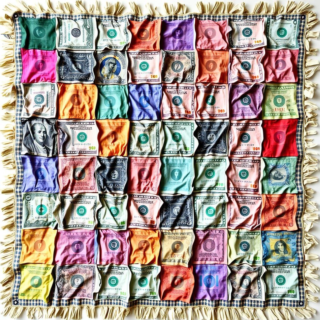 Vibrant Blanket of Colorful Dollar Bills