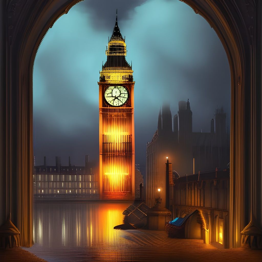 Big Ben Bell Tower at Romantic Night