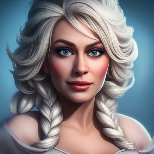 Dolly Parton and Elsa Fusion in Dark Fantasy Art