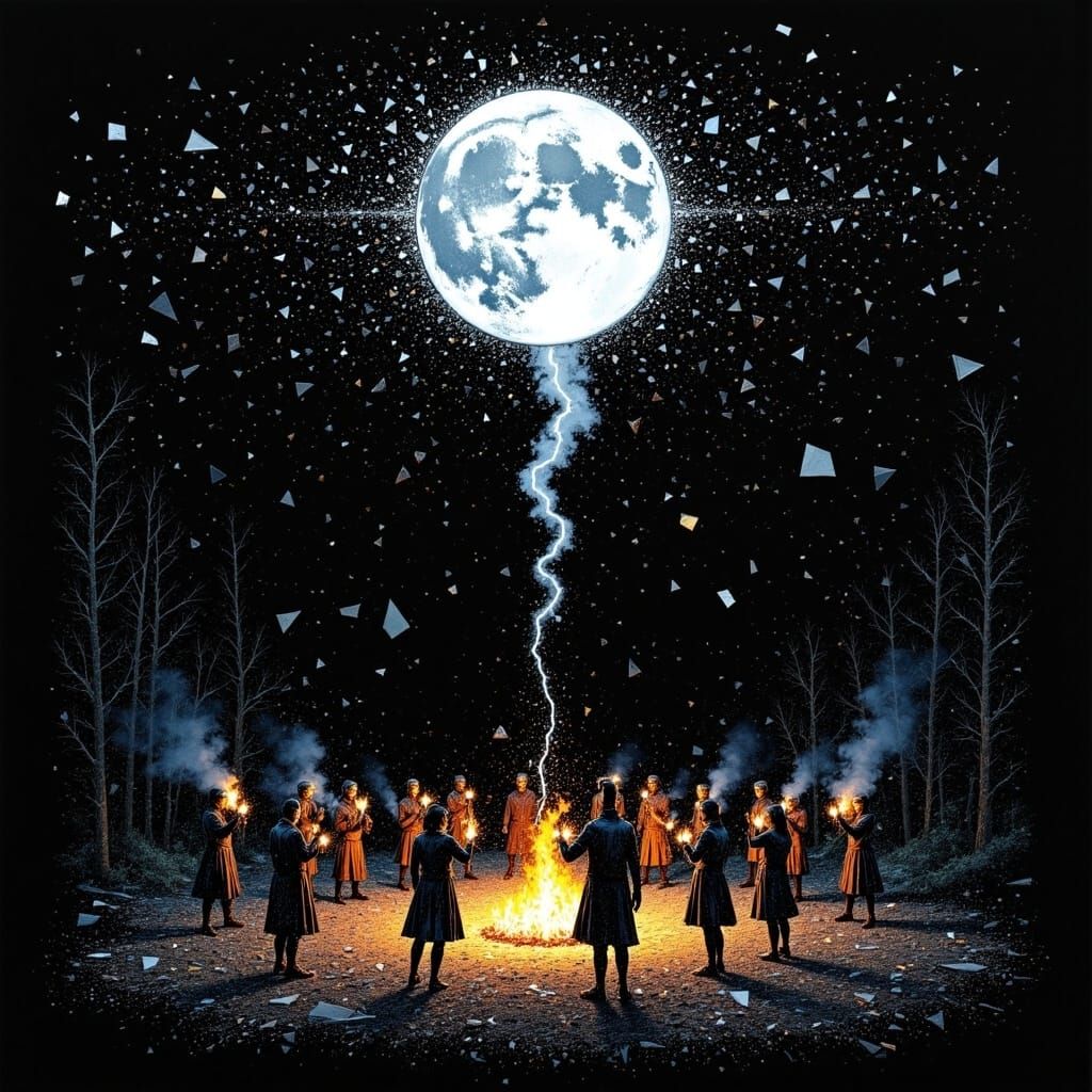 Mystical Forest Ritual Under Full Moon