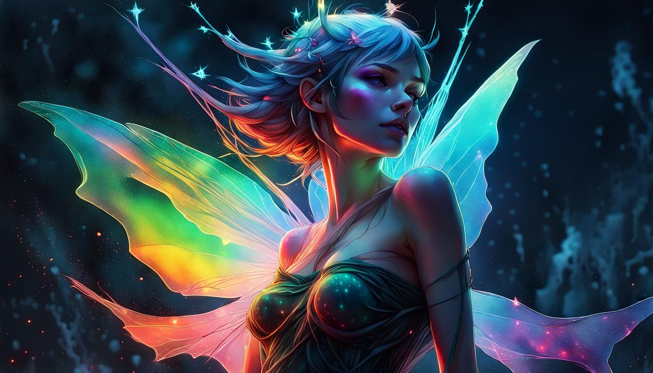 Bioluminescent Fairy Constellation in Dark Magic