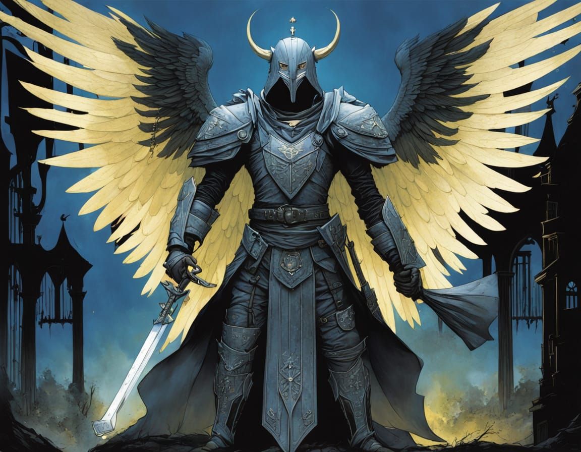 Surreal Angel in Dark Gothic Style