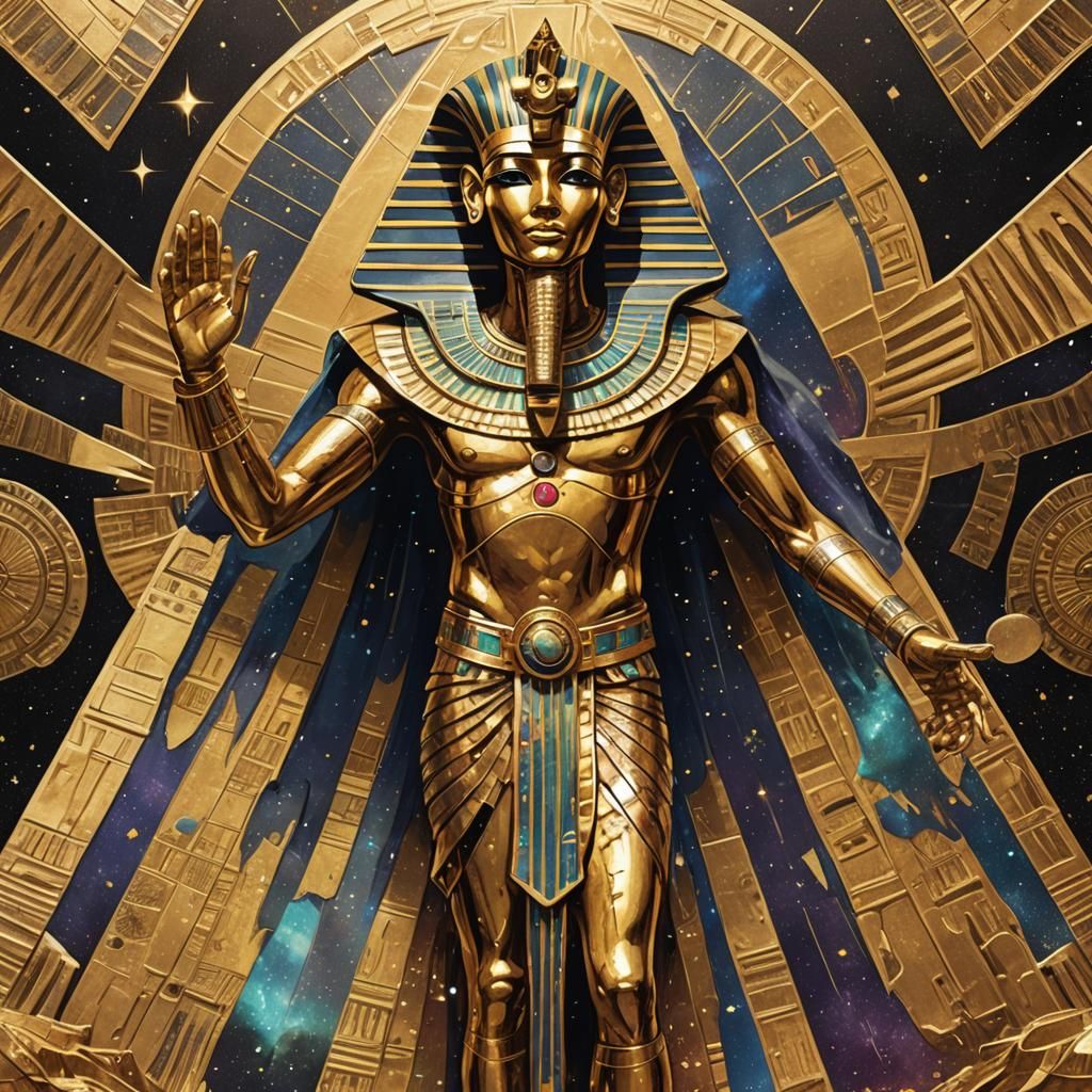 Egyptian Deity in Cosmic Astral Glory