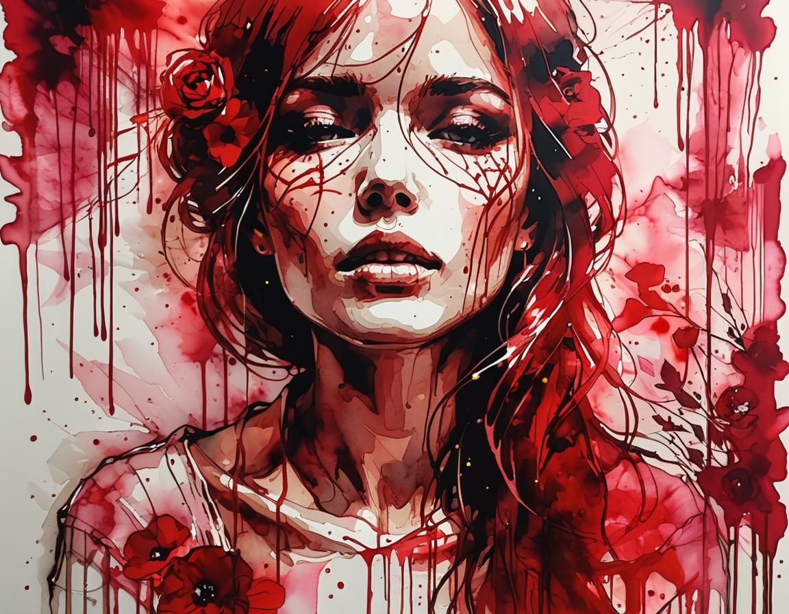 Scarlet Debutante: High Contrast Alcohol Ink Catacombs