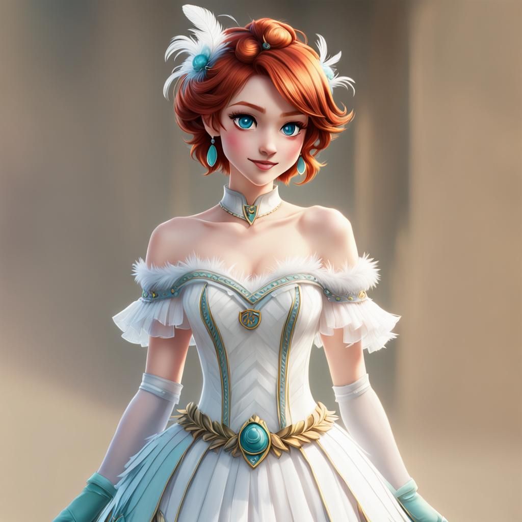 Princess Elise in Pixar Style 3D Render
