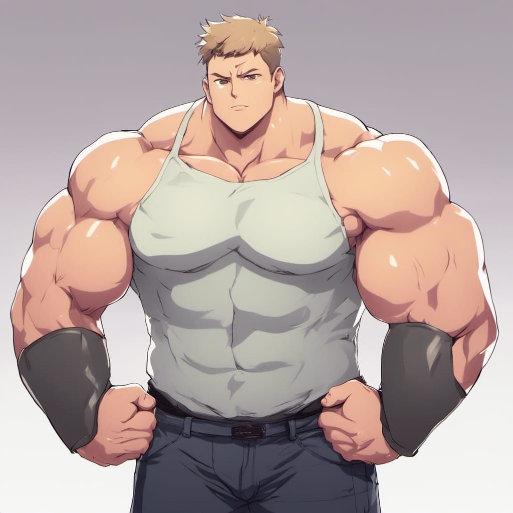 Anime Transformation: From Short to Muscular Jock