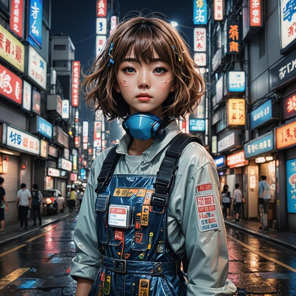 Japanese Woman in Cyberpunk Tokyo: 8k Realistic Portrait