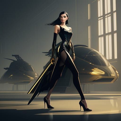 Sleek Futuristic High Heels in Velvet Luxury Setting