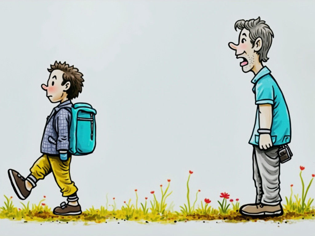 Father and Child Walking in Golden Light